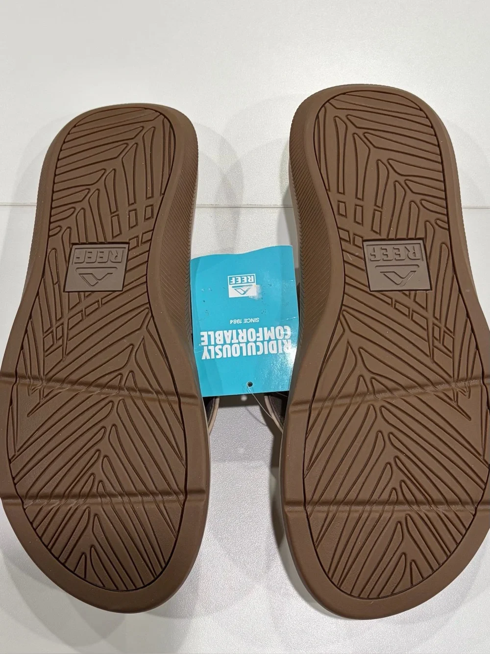Reef Men's Size 12 Santa Ana Sandals Flip Flops Tan NWT Sand Vegan Leather Strap
